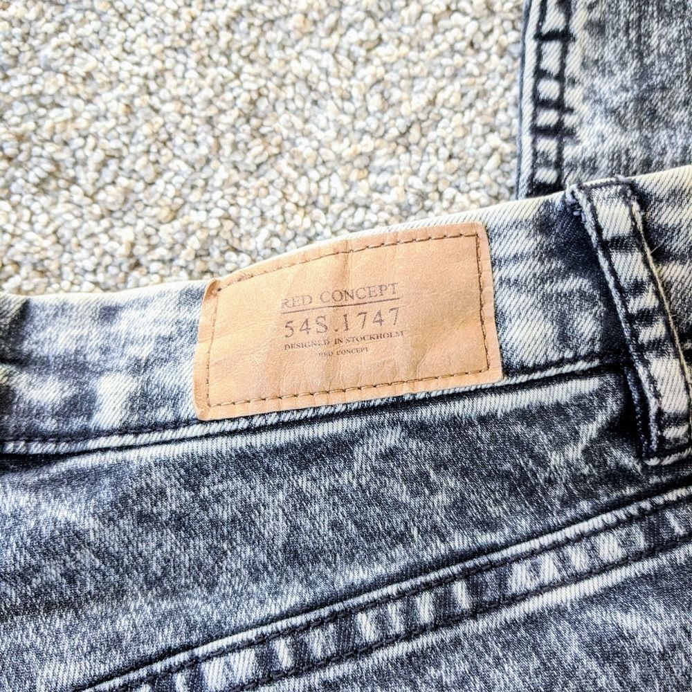 Acid Wash H&M High Waist Skinny Jeans Sz 8 Gray Retro 80s 90s - Picture 5 of 10
